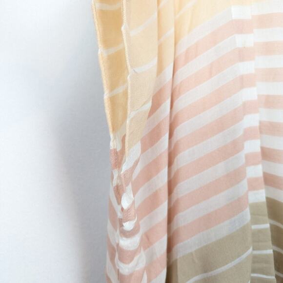 LOFT Pink Yellow Stripe Open Front Lightweight Kimono Cardigan - Picture 4 of 7